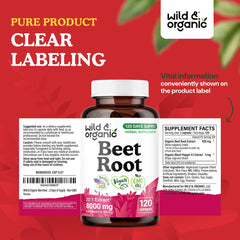 Wild & Organic Beet Root Capsules packaging emphasizes sustainable design.