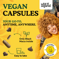 Packaging box of Wild & Organic maca capsules