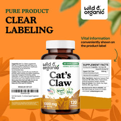 Wild & Organic Cats Claw 120-count bottle indicates 60-day supply.