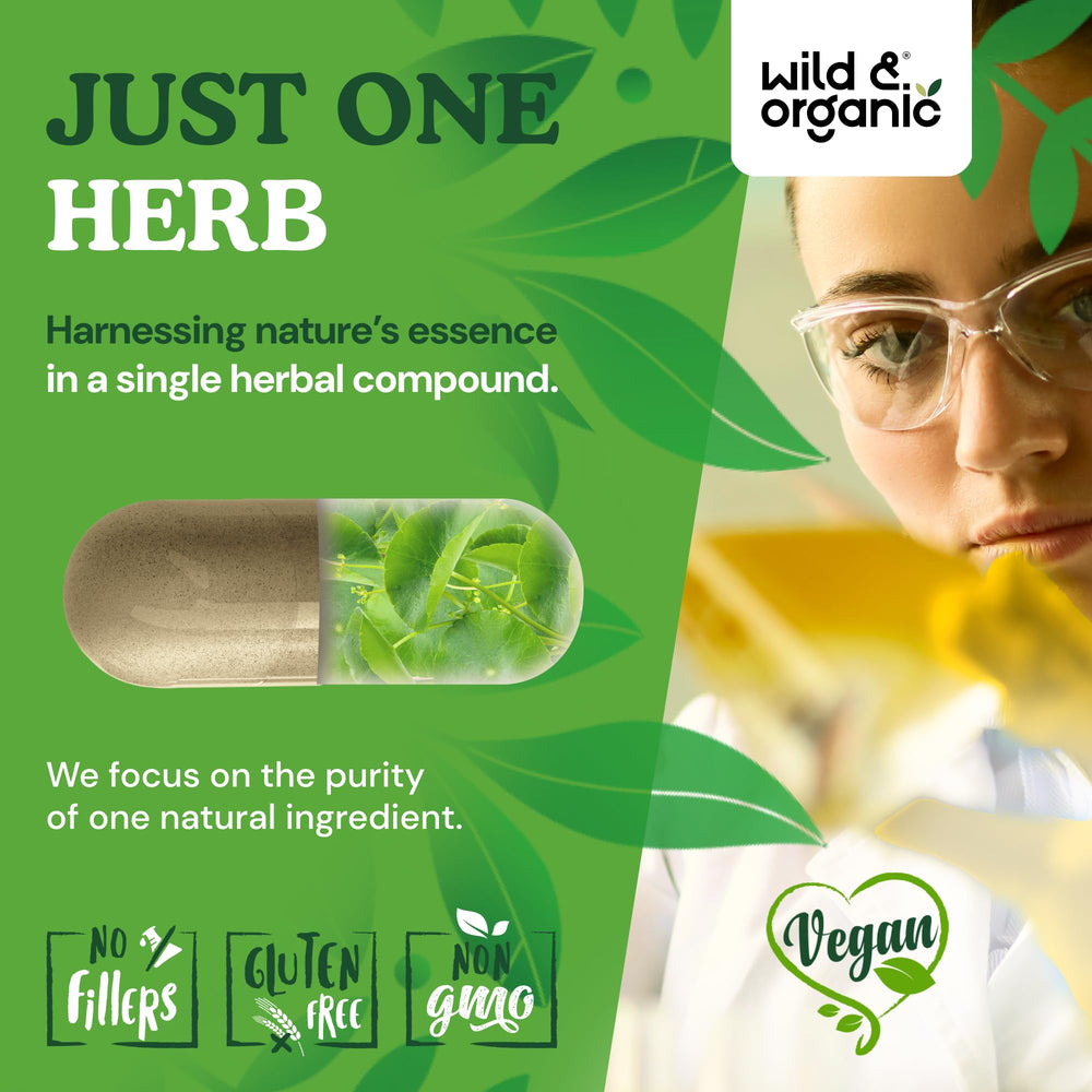 Wild & Organic Centella asiatica powder visible as natural ingredient source