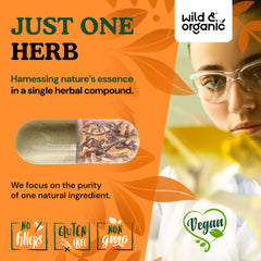 Wild & Organic capsule close-up illustrating smooth texture.