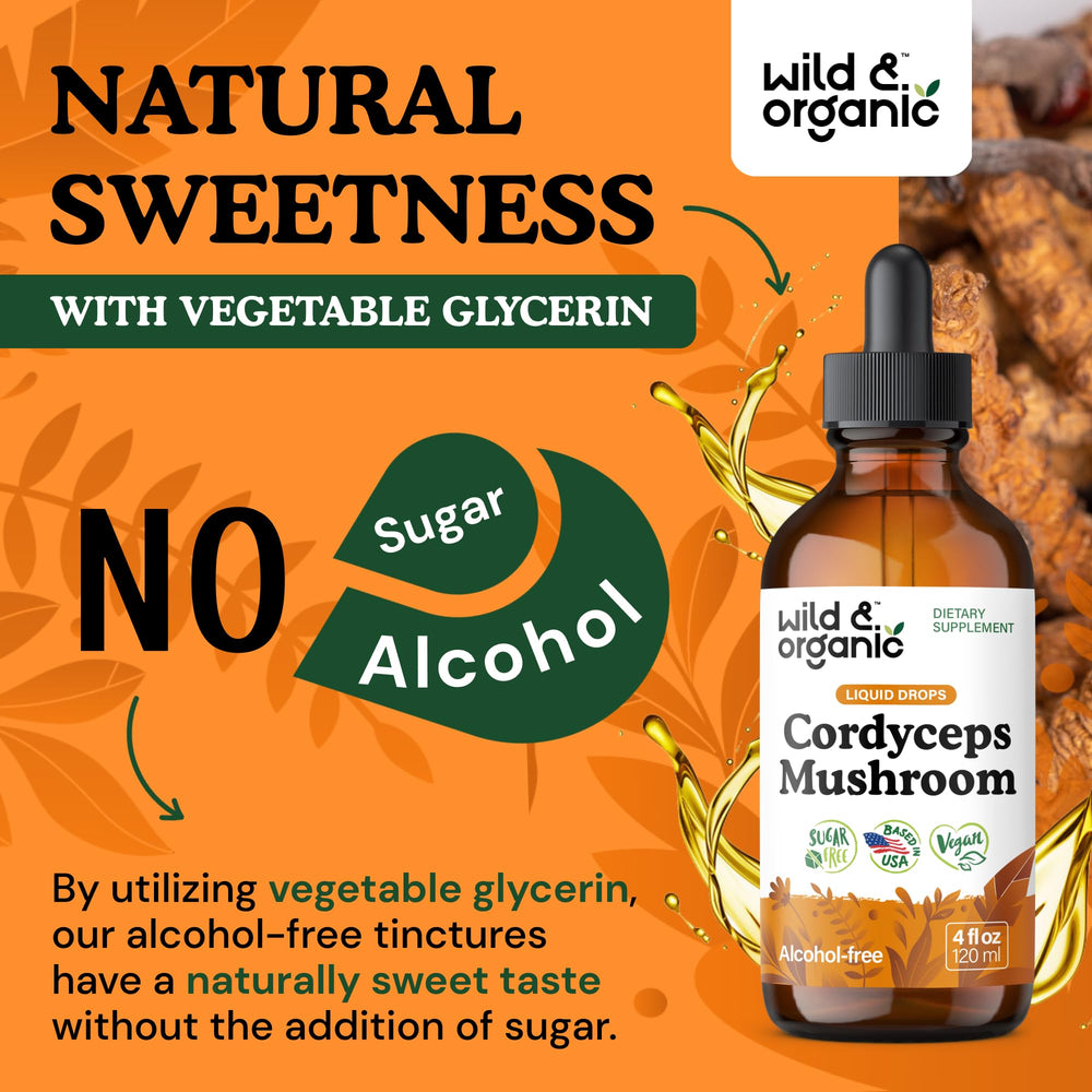 wild & organic cordyceps tincture alcohol-free formula