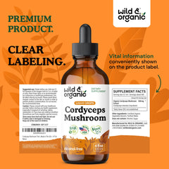 wild & organic cordyceps tincture recyclable packaging for eco conscious buyers