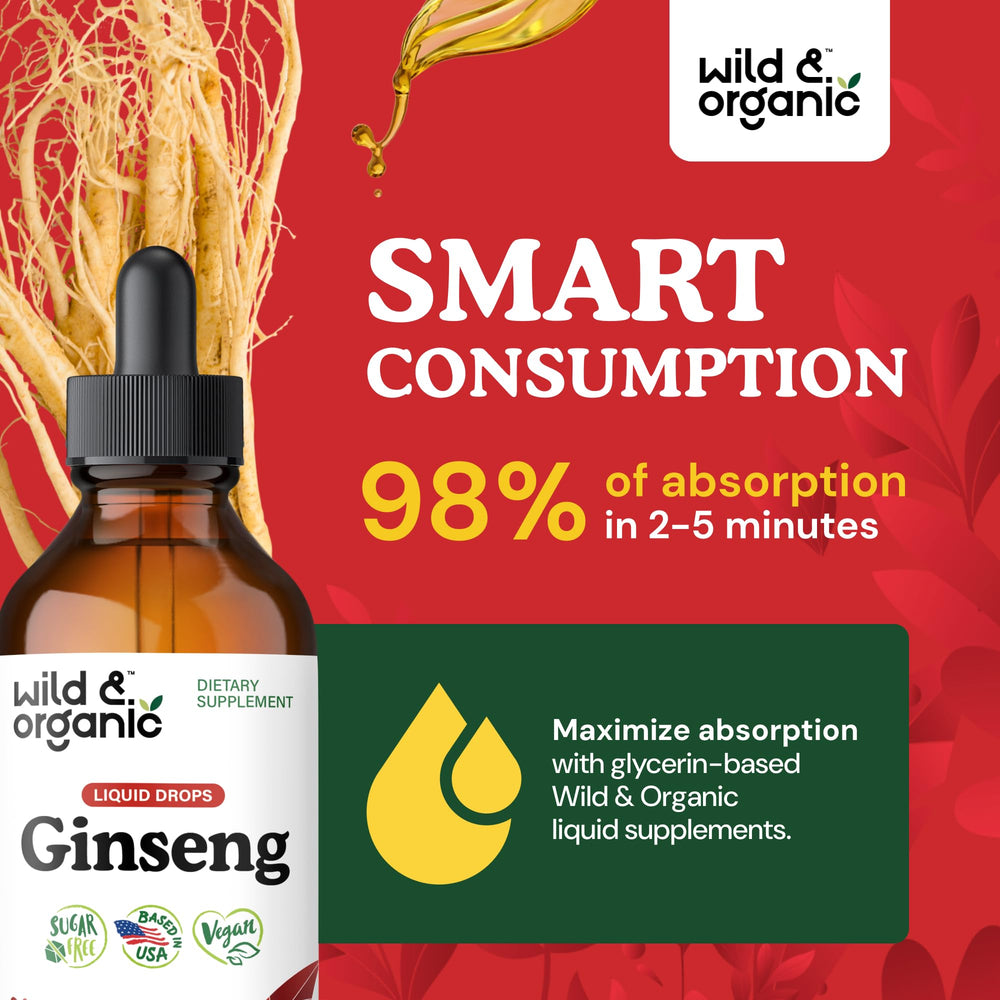 Wild & Organic glycerin-based tincture bottle for alcohol-free daily use.