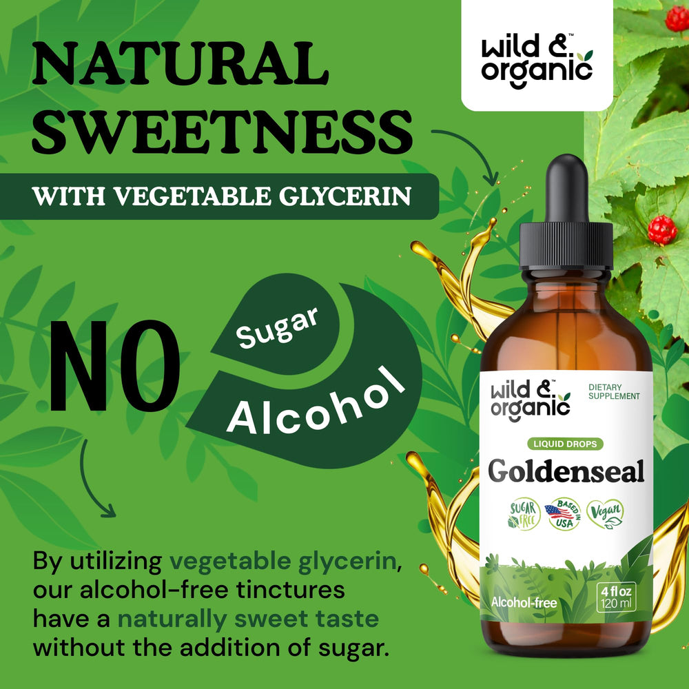 Glycerin-based base provides smooth taste without alcohol or sugar in tincture.