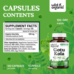 Wild & Organic Gotu Kola capsules pour shot shows easy daily intake