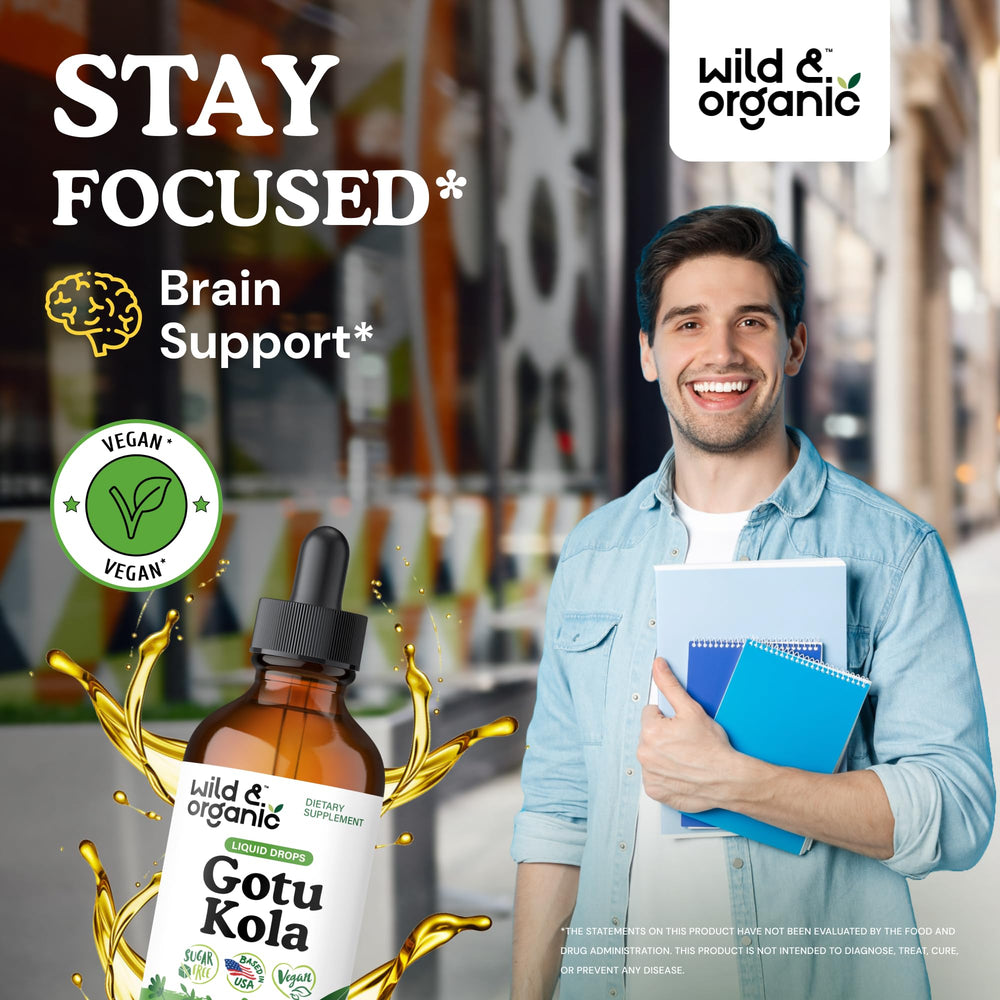 Gotu kola tincture bottle close-up showing alcohol-free glycerin base