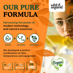 Person studying at a desk using Wild & Organic Lions Mane drops