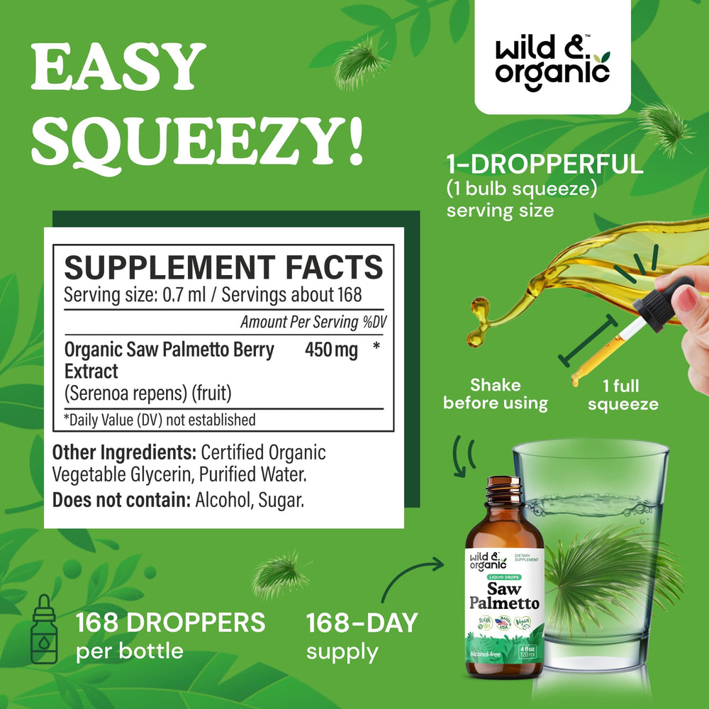 Wild & Organic Saw Palmetto berries close-up highlighting natural sweetness for dosing