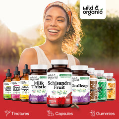Wild & Organic Schisandra vegan coating closeup emphasizing plant-based capsule shell