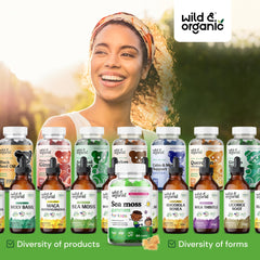 Wild & Organic Sea Moss Gummies Kids 30-day supply badge suggests consistent daily intake