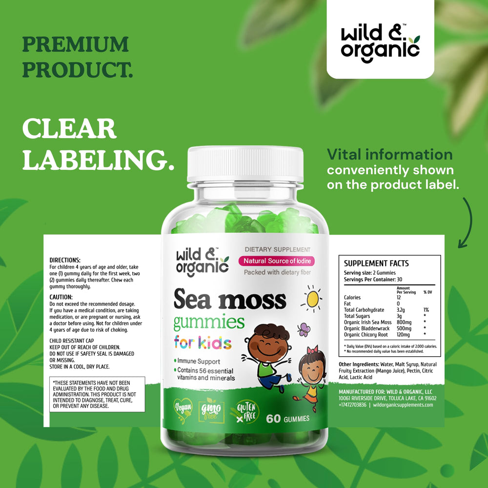 Wild & Organic Sea Moss Gummies Kids in-use image shows easy addition to daily routine