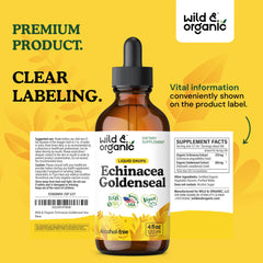 Wild & Organic tincture on bedside table suggests easy daily routine during seasonal changes.