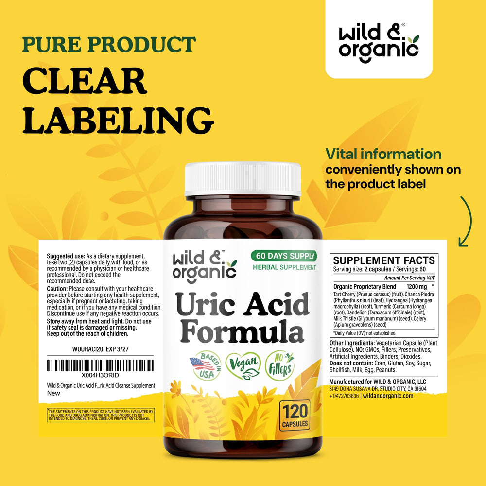Wild & Organic Uric Acid Formula 60-day pack with 120 capsules