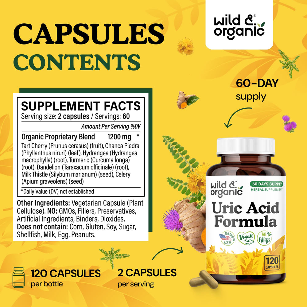 Wild & Organic Uric Acid Formula tart cherry powder blend for antioxidant-rich support