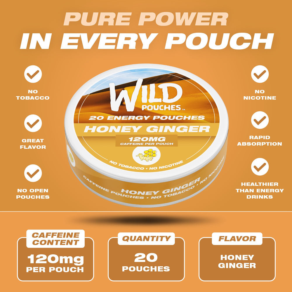 Wild Pouches energy pouch being pulled from a can for quick boost.