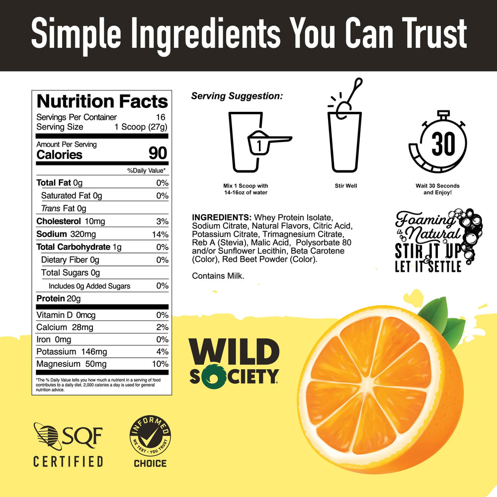Wild Society Clear Whey Strawberry Coconut in a glass with fresh flavor notes