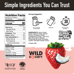 Wild Society Clear Whey zero sugar symbol reinforces clean nutrition