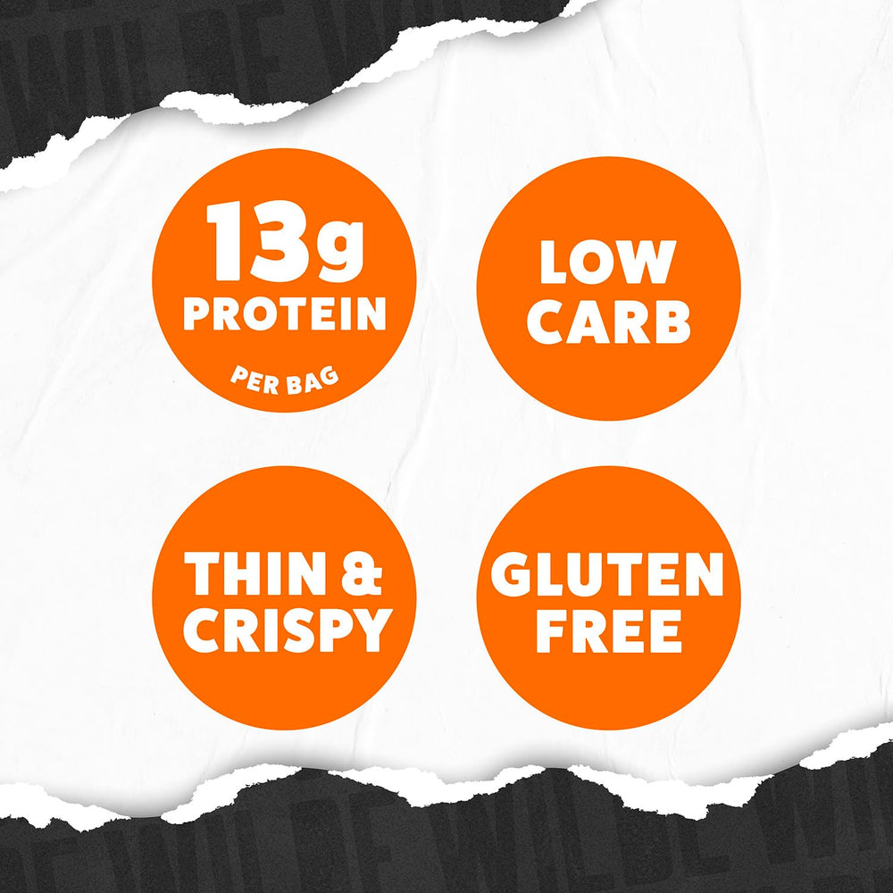 Wilde Chips ingredients close-up emphasizes real chicken and egg whites.