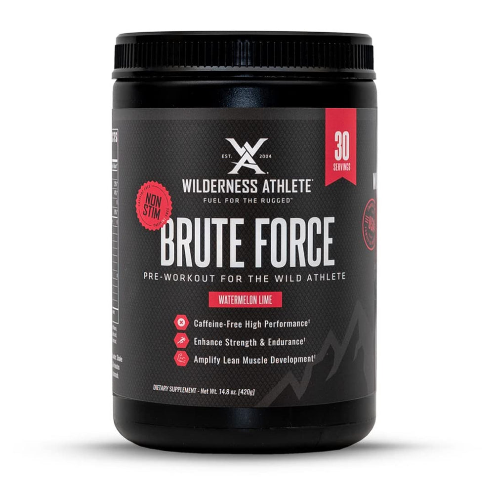 Wilderness Athlete Brute Force bottle pour for stimulant-free workout support