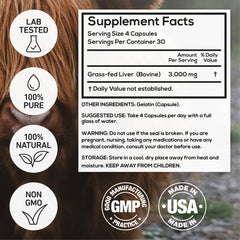 Wild Foods grass-fed liver origin banner on packaging.
