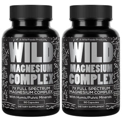Wild Foods Magnesium Complex bottle front highlights premium packaging for daily use.