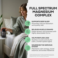 Wild Foods Magnesium Complex capsules close-up highlights convenient, easy-to-swallow capsules.