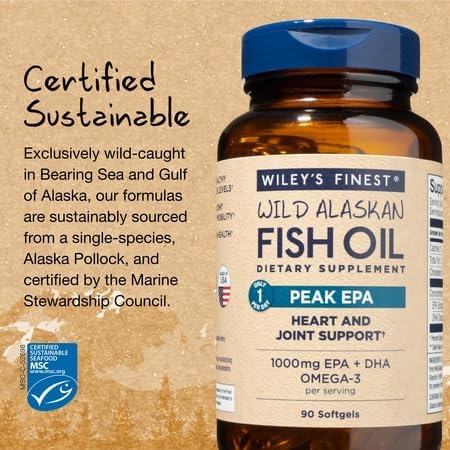 MSC-certified sustainable wild Alaskan Pollock oil source in Wiley's Finest bottle