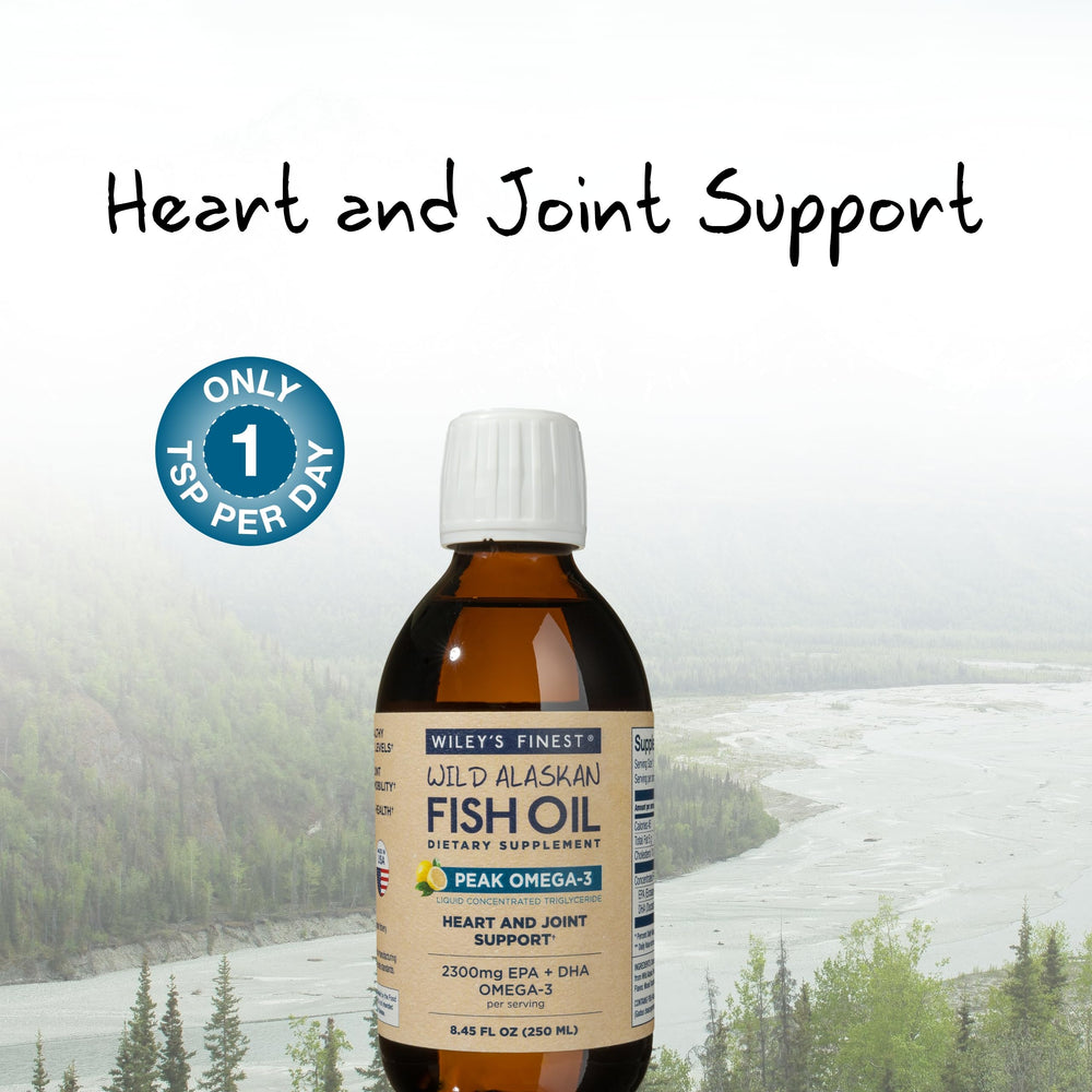 Wiley's Finest fish oil being poured for a daily serving