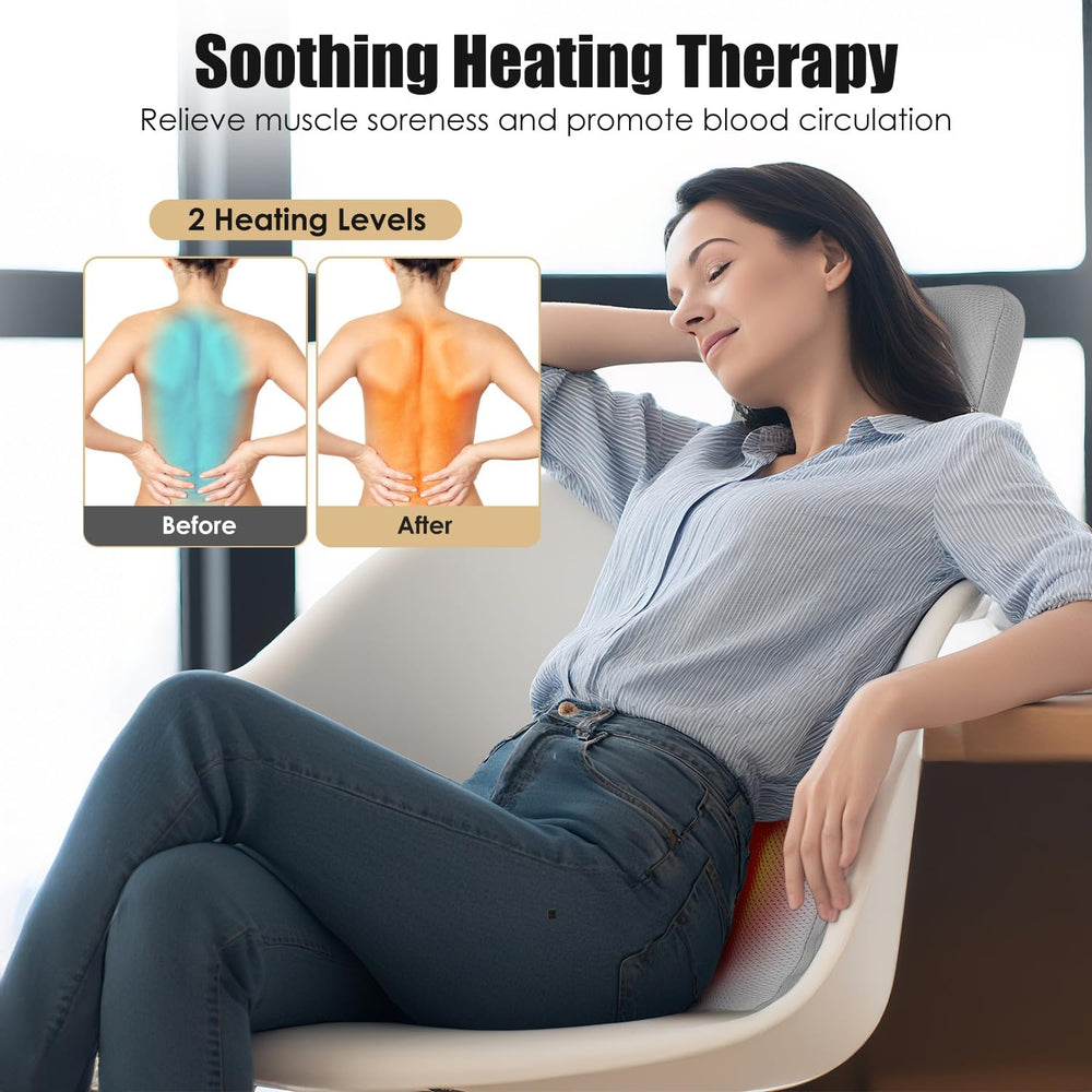 Wilytyres inflatable lumbar pillow supports the lower back.