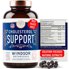 Windsor Botanicals cholesterol bottle with bergamot for healthy lipid balance.