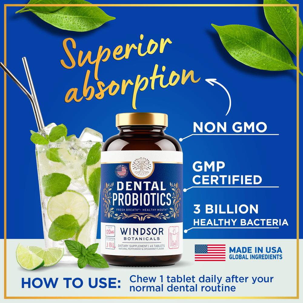 Windsor Botanicals mint flavor tablets after-meal refreshing moment