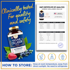 WINDSOR BOTANICALS vegan collagen ingredients highlight broccoli cranberry grape seed