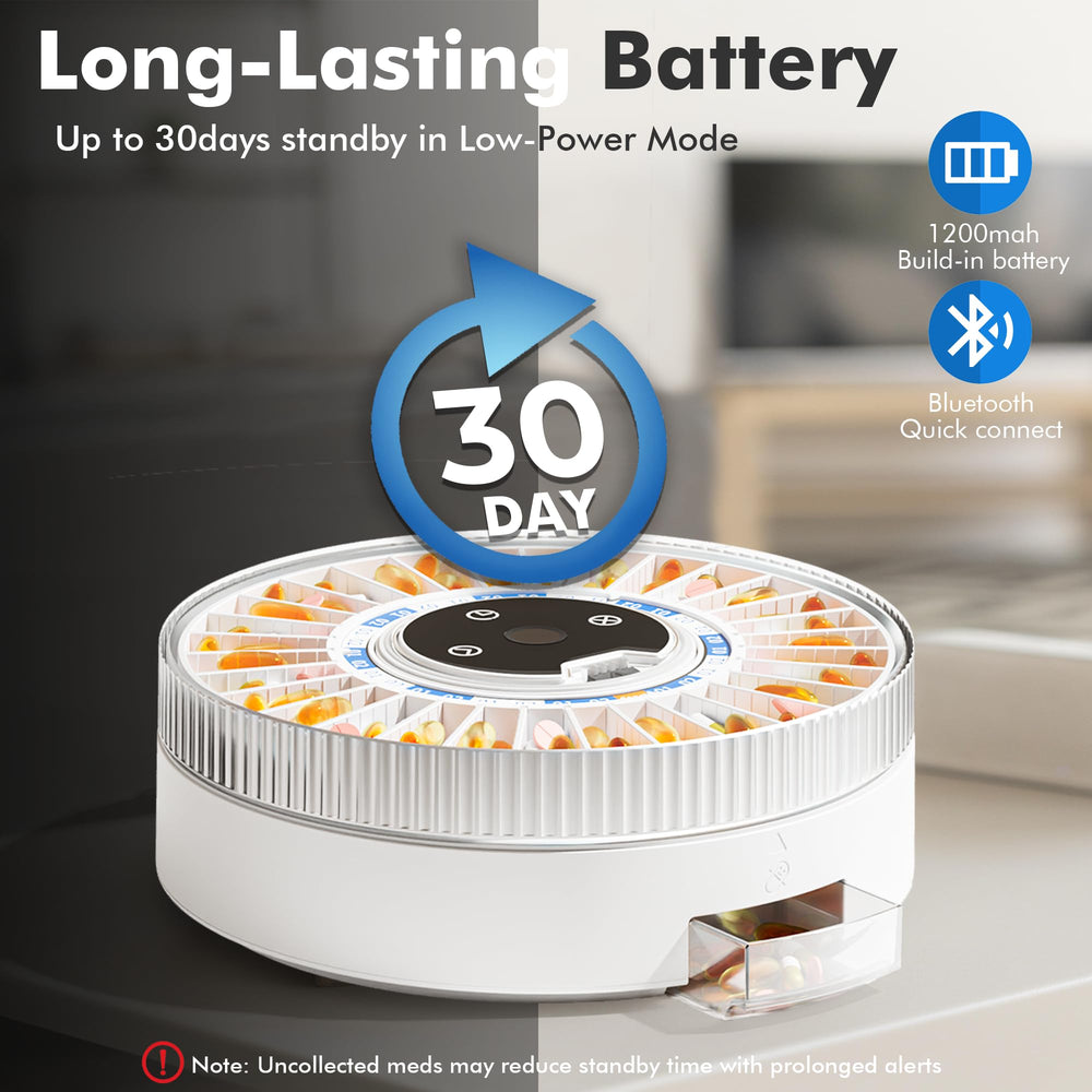 Windtrace pill dispenser 31-slot layout highlights flexible weekly and monthly dosing