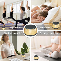 WINISH live-recorded bowl sounds image conveys authentic practitioner recordings for meditation.