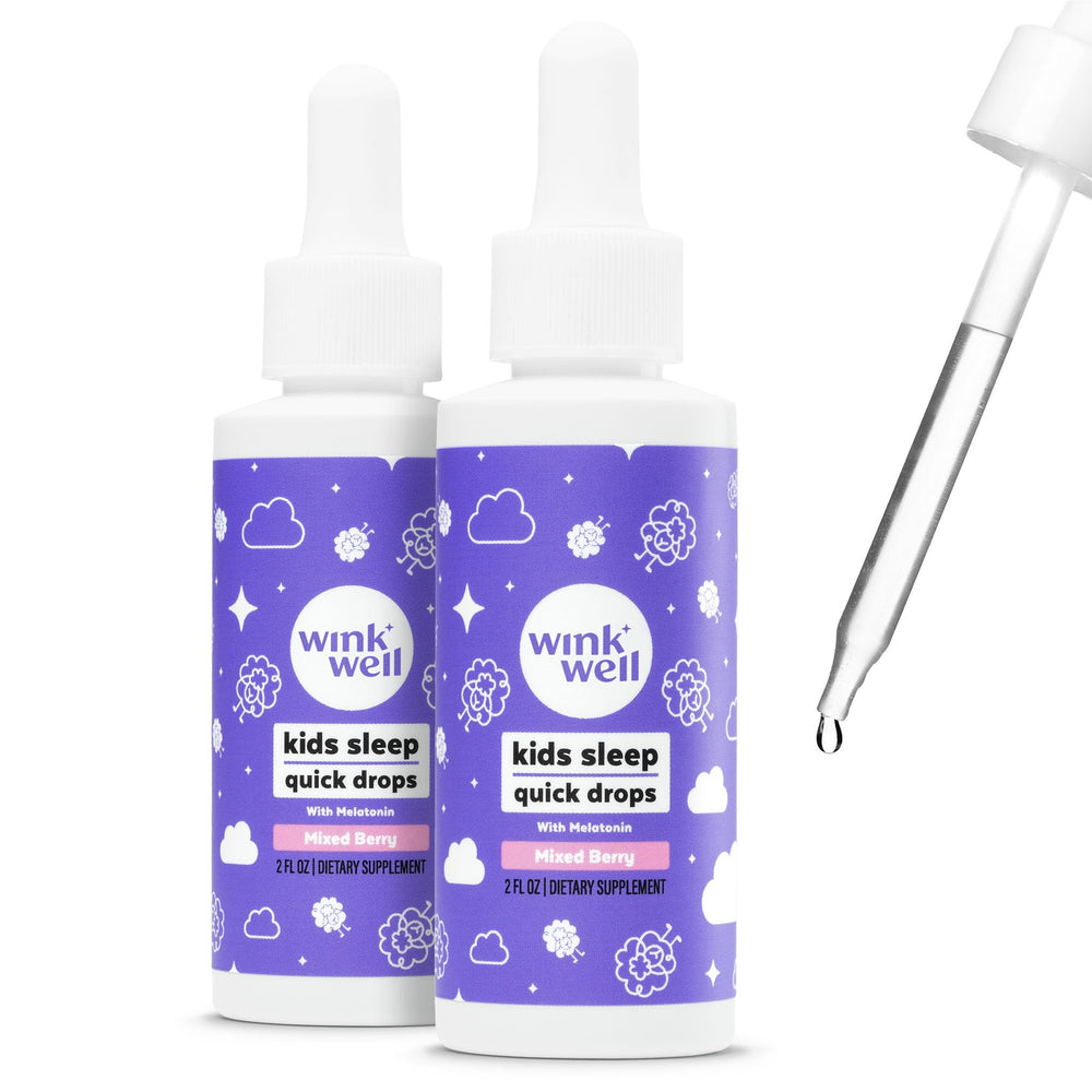 Wink Naturals Wink Well Kids melatonin bottle for a kid-friendly bedtime routine