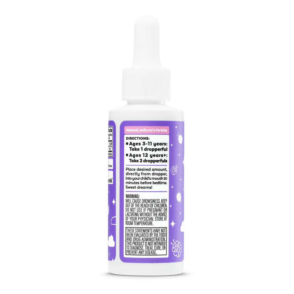 Wink Naturals dropper shows 1 mg per serving for gentle dosing