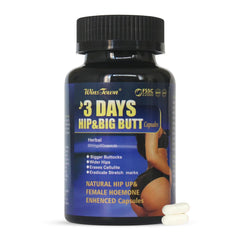 Wins Town 3 Days Hip & Big Butt Capsules bottle front shows natural hip up potential.