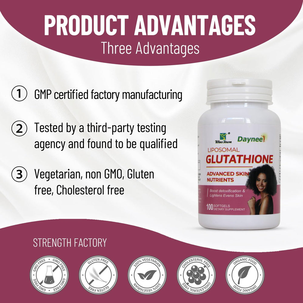 Wins Town liposome technology bottle emphasizing advanced delivery for better absorption.