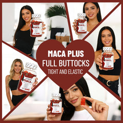 Wins Town Maca Plus Gummies vegan non-GMO seal on the label.