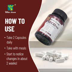 Wins Town Maca Plus vegan and gluten-free formula on packaging