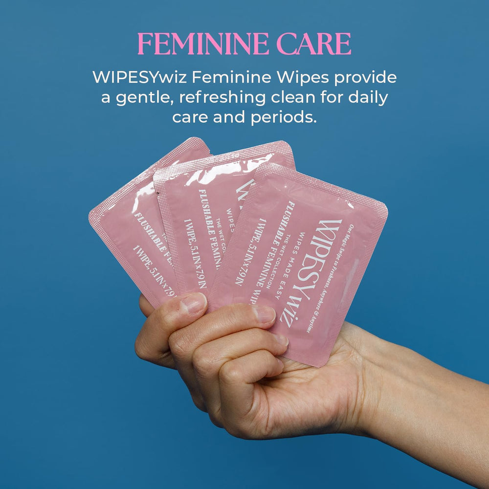 WIPESYwiz individually wrapped wipes for travel-ready personal hygiene anytime.