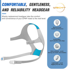 Wiscky headgear with magnetic clips demonstrates quick, secure adjustments for CPAP sessions.