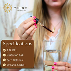 Wisdom Nutrition bottle on wood with natural light for wellness