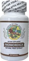 Wisdom of the Ages Momordica capsules bottle showing natural fruit extract and daily use potential.