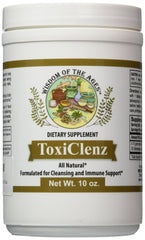 Wisdom of the Ages ToxiClenz jar front view showing a silica-rich cleansing supplement for daily support.