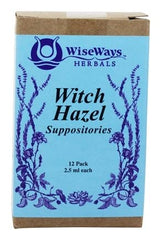 Wiseways Witch Hazel Suppositories 2.5 ml pack of 3, soothing relief for hemorrhoidal irritation.