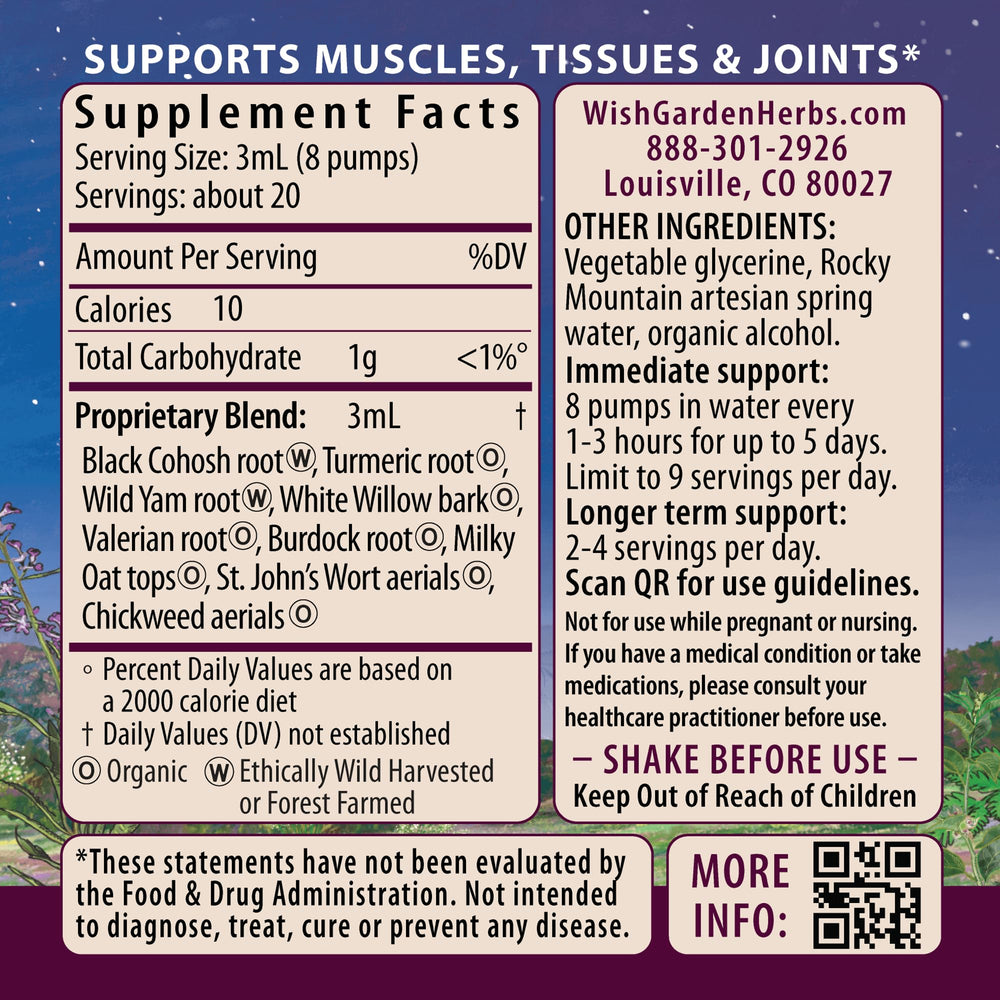 WishGarden Deep Recovery tincture dropper displaying liquid extract for mobility support