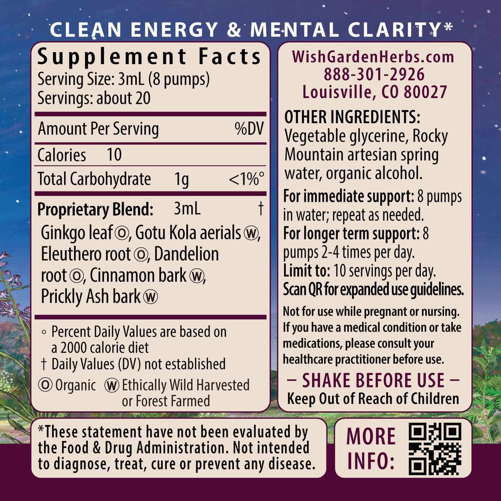 WishGarden Genius Juice with Ginkgo leaf for improved cognitive support and focus.