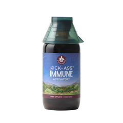 WishGarden Kick-Ass Immune Activator bottle on shelf for daily immune support.